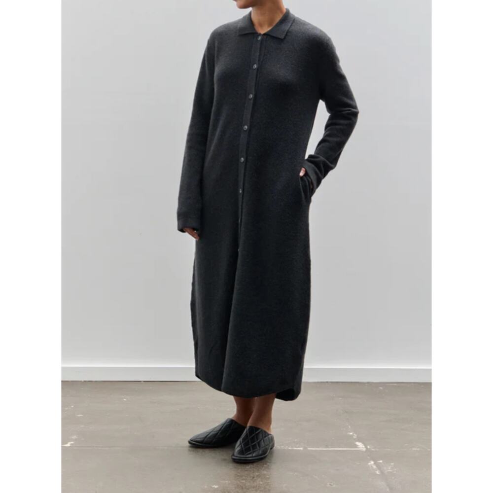 Lauren Manoogian Ink Shirt Dress Merino Alpaca Button Front Size 2 M